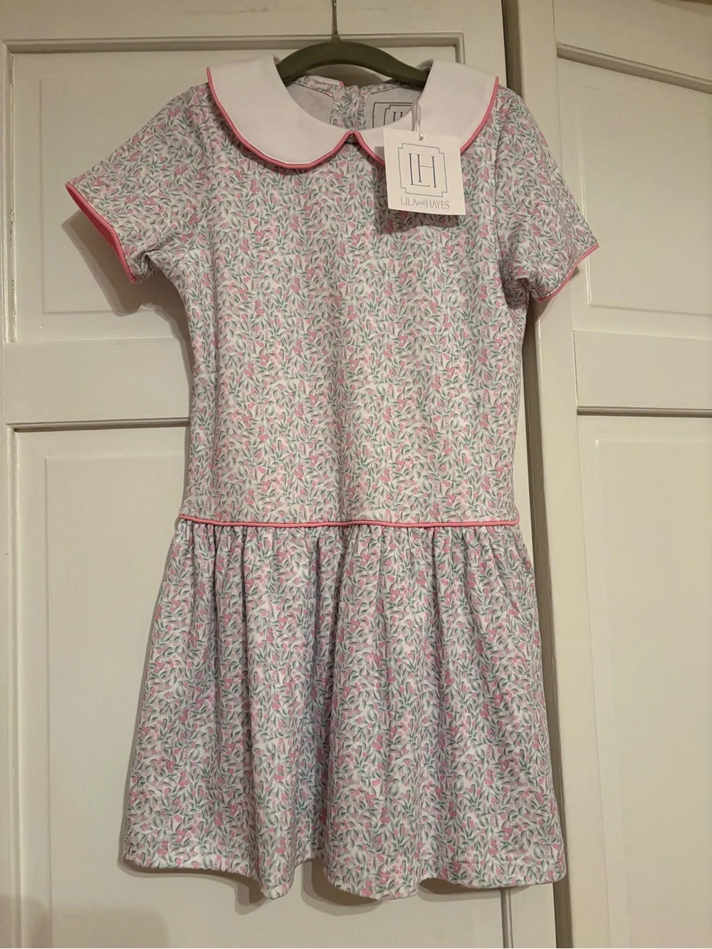 Pink Floral Peter Collar Girls' Dress